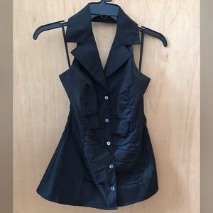 XS White House Black Market Dress Shirt Halter Top